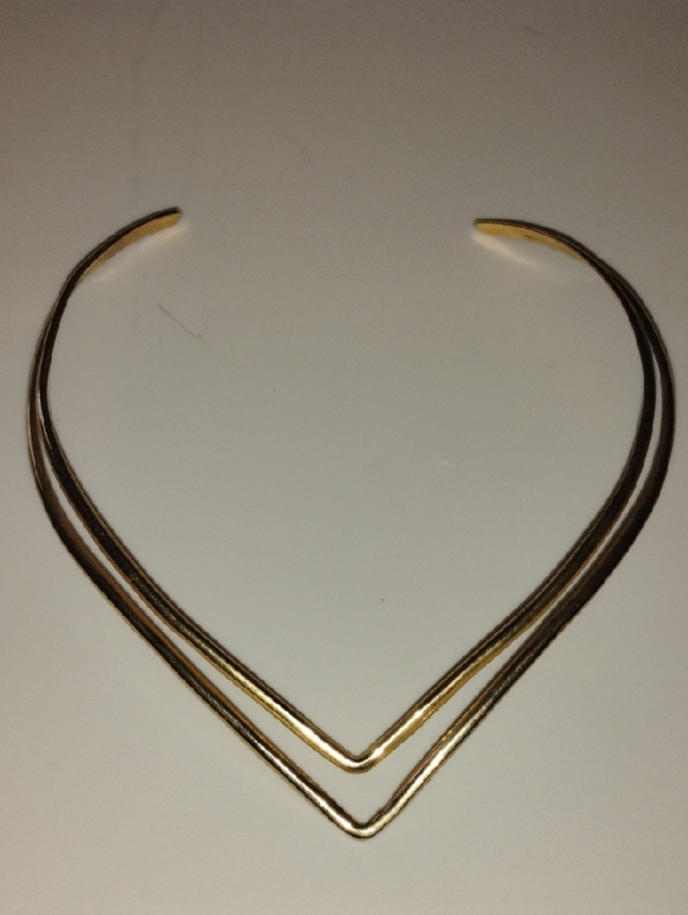 Gold Double Chevron Collar Necklace by
